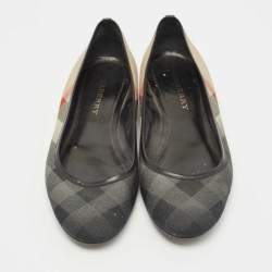 مملوكة مسبقًا Burberry Beige/Black Canvas House Check Ballet Flats Size 40
