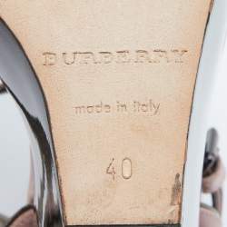 Burberry Pink Satin Ankle Wrap Wedge Sandals Size 40