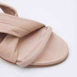 Burberry Pink Leather Criss Cross Slingback Sandals Size 39