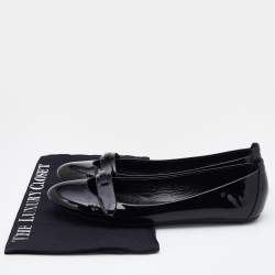 Pre Owned Burberry Black Patent Leather Ballet Flats Size 40