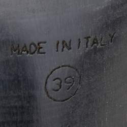 Pre Owned Burberry Black Leather Cross Strap Platform Ankle Strap Sandals Size 39