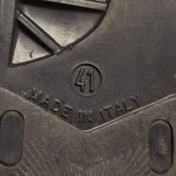 مملوكة مسبقًا Burberry Black Nova Check PVC Thong Ankle Strap Flats Size 41