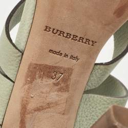 Pre Owned Burberry Blue Nubuck Leather Strappy Sandals Size 37 