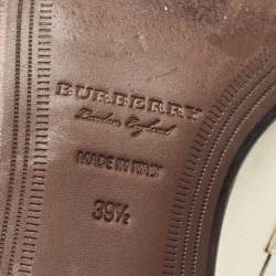Burberry Metallic Gold Leather Solway Chain Detail Slip On Loafers Size 39.5