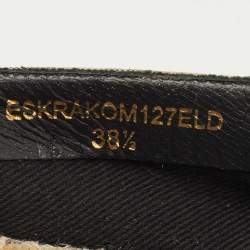 Pre Owned Burberry Vintage Check Canvas and Leather Espadrille Flats Size 38.5