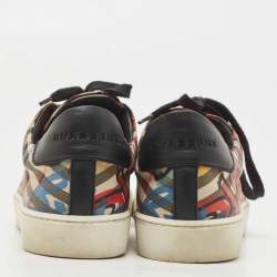 Burberry Multicolor Printed Canvas Low Top Sneakers Size 39