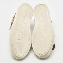 Burberry Multicolor Printed Canvas Low Top Sneakers Size 39
