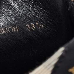 Burberry Black/Beige Canvas and Leather Low Top Sneakers Size 39.5