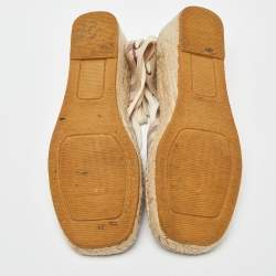 مملوكة مسبقًا صندل بربري سيور متعاكسة كعب روكي إسبادريل جلد بني مقاس 39