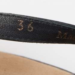 Pre Owned Burberry Black Patent Leather Thong Flat Sandals Size 36