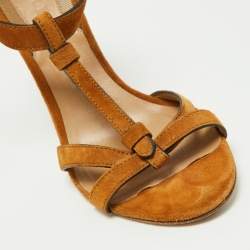 Burberry Brown Suede Ankle Strap Sandals Size 39