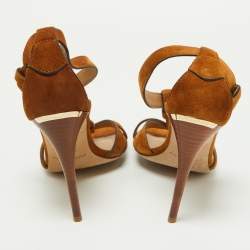 Burberry Brown Suede Ankle Strap Sandals Size 39