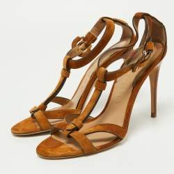 Burberry Brown Suede Ankle Strap Sandals Size 39
