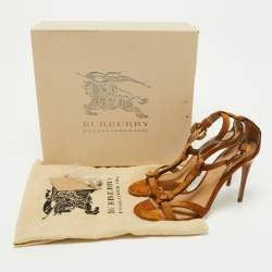 Burberry Brown Suede Ankle Strap Sandals Size 39