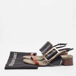 Burberry Two Tone Leather Slingback Sandals Size 36.5