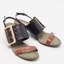 Burberry Two Tone Leather Slingback Sandals Size 36.5