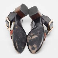 Burberry Two Tone Leather Slingback Sandals Size 36.5