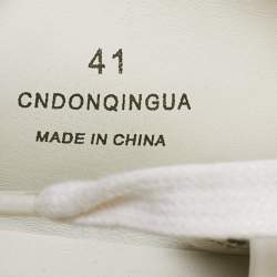 مملوكة مسبقًا Burberry Pink/White Leather and Canvas Cap Toe Low Top Sneakers Size 41