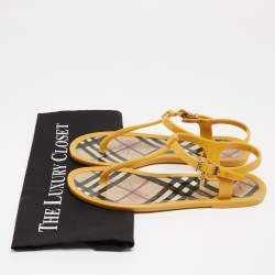 Burberry Yellow Jelly Thong Flat Slides Size 38