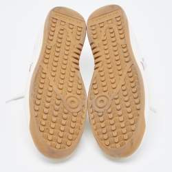 مملوكة مسبقًا Burberry White Leather Timsbury Low Top Sneakers Size 35