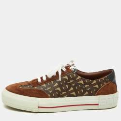 Burberry Multicolor Housecheck Canvas,Suede and Leather low top Sneakers Size 38