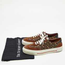 Burberry Multicolor Housecheck Canvas,Suede and Leather low top Sneakers Size 38