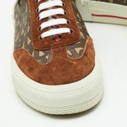 Burberry Multicolor Housecheck Canvas,Suede and Leather low top Sneakers Size 38