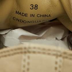 Burberry Beige Canvas Low Top Sneakers Size 38