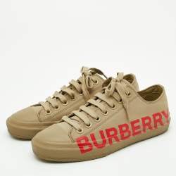 Burberry Beige Canvas Low Top Sneakers Size 38