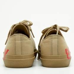 Burberry Beige Canvas Low Top Sneakers Size 38