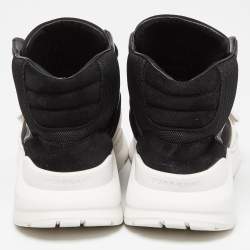 Pre Owned Burberry Black Neoprene and Suede Ramsey Sneakers Size 38