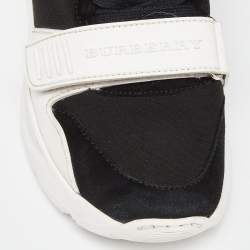 Pre Owned Burberry Black Neoprene and Suede Ramsey Sneakers Size 38