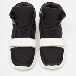 Pre Owned Burberry Black Neoprene and Suede Ramsey Sneakers Size 38