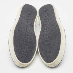 Pre Owned Burberry Multicolor Canvas and Leather Smoking Slipper Size 39.5