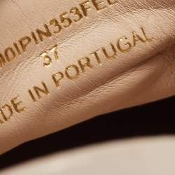 Pre Owned Burberry Beige/Brown Nova Check Canvas and Leather Low Top Sneakers Size 37