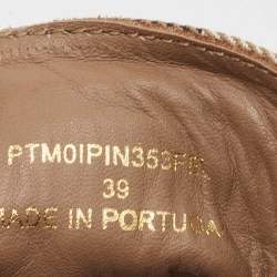 Pre Owned Burberry Brown/Beige Nova Check Canvas and Leather Lace Up Sneakers Size 39