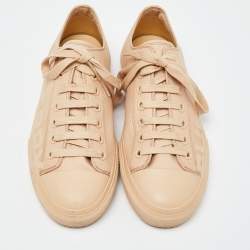 Burberry Beige Logo Print Canvas Sneakers Size 39