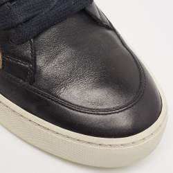 Burberry Black/Beige Nova Check Canvas and Leather Low Top Sneakers Size 36