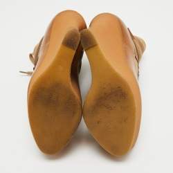 Burberry Brown Leather and Suede Rubber Ankle Boots Size 35