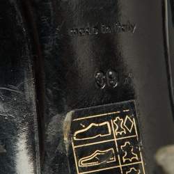 Burberry Black Patent Leather and Nova Check Canvas Buckle Detail Pumps Size 39