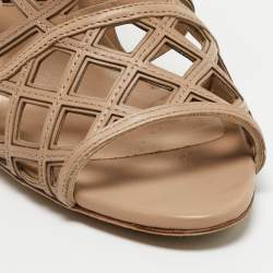 Burberry Beige Cut Out Leather Gage Ankle Booties Size 39 