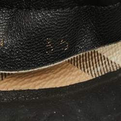 Burberry Black /Beige House Check Canvas and Leather Ballet Flats Size 35