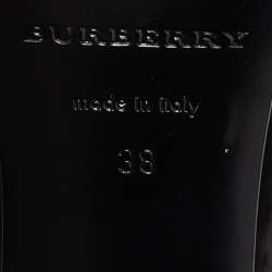 Pre Owned Burberry Black Leather Strappy Logo Pumps Size 38