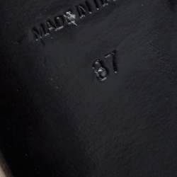 Pre Owned Burberry Grey Leather Flower Prints Ankle Boots Size 37