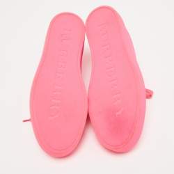Burberry Pink Perforated Leather Albert Sneakers Size 40