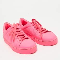 Burberry Pink Perforated Leather Albert Sneakers Size 40