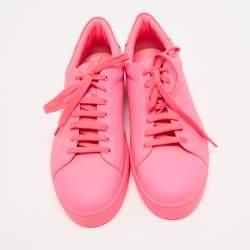 Burberry Pink Perforated Leather Albert Sneakers Size 40