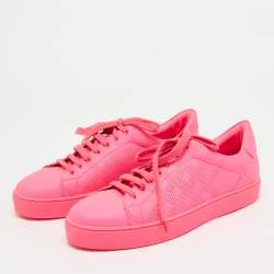 Burberry Pink Perforated Leather Albert Sneakers Size 40