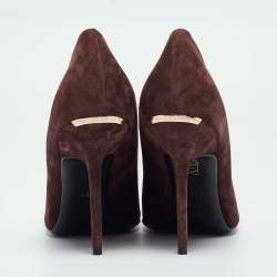 Pre Owned Burberry Burgundy Suede Mawdesley Pointed Toe Pumps Size 39
