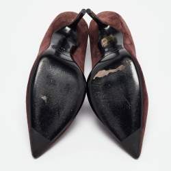 Pre Owned Burberry Burgundy Suede Mawdesley Pointed Toe Pumps Size 39